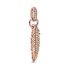 Pandora Sparkling Feather Dangle Roséförgyllt Silver Berlock Med Zirconia 789550C01