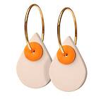 Scherning Aura Nude Neon Orange Roséförgyllt Silver Stiftörhängen AU15-3341G