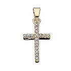 Scrouples Cross 14 Karat Guld Hänge Med Diamanter 0,09 Carat W/p1 284695