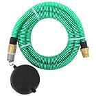 vidaXL Sugslang med kopplingar mässing grön 1,1" 5 m PVC 151043
