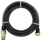 vidaXL Sugslang med kopplingar mässing svart 1,1" 3 m PVC 151054