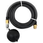 vidaXL Sugslang med kopplingar mässing svart 5 m PVC 151059
