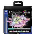 Staedtler Pigment Arts Pen Multi Ink Pastel Colurs, 12 pennor i pastellfärger