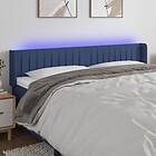 vidaXL Sengegavl LED blå 163x16x78/88 cm tyg 3123486
