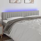 vidaXL Sänggavel LED ljusgrå 200x5x78/88 cm tyg 3121872