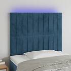 vidaXL Sänggavel LED mörkblå 80x5x118/128 cm sammet 3122696