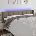 vidaXL Sänggavel LED taupe 203x16x78/88 cm tyg 3123500
