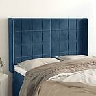 vidaXL Sänggavel med kanter mörkblå 147x16x118/128 cm sammet 3119632