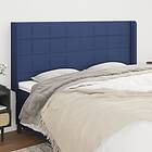 vidaXL Sänggavel med kanter blå 163x16x118/128 cm tyg 3119592