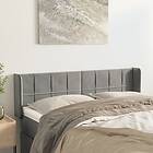 vidaXL Sänggavel med kanter ljusgrå 147x16x78/88 cm sammet 3118816
