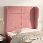 vidaXL Sänggavel med kanter rosa 83x23x118/128 cm sammet 3117991