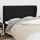 vidaXL Sänggavel med kanter svart 163x23x118/128 cm tyg 3118202
