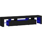 vidaXL TV Stand med LED-belysning svart 200x36.5x40 cm 3152811