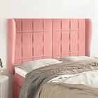 vidaXL Sengegavl med kanter rosa 147x23x118/128 cm sammet 3118009