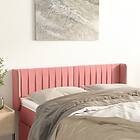 vidaXL Sengegavl med kanter rosa 147x16x78/88 cm sammet 3119059