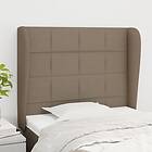 vidaXL Sänggavel med kanter taupe 103x23x118/128 cm tyg 3117950