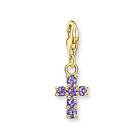 Thomas Sabo Charm Club Charmista cross purple stones yellow-gold plated berlock 2036-414-13