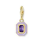 Thomas Sabo Charm Club Charmista octagon violet enamel yellow-gold plated berlock 2034-565-13