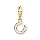 Thomas Sabo Charm Club Charmista horseshoe white enamel yellow-gold plated berlock 2018-427-14