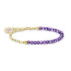 Thomas Sabo Charm Club Charmista violet beads yellow-gold plated armband 17 cm A2130-427-13-L17v