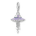 Thomas Sabo Charm Club Charmista UFO violet enamel stones silver blackened berlock 2045-691-7