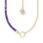 Thomas Sabo Charm Club Charmista violet beads yellow-gold plated halsband KE2190-427-13-L45v