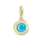Thomas Sabo Charm Club Charmista turquoise Coin gold plated berlock 2099-427-17