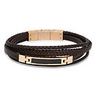 Ace of Spades brun armband läder/stål SSLB-112GR