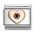 Nomination Classic rose gold black cz heart 430305/40