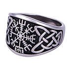 Northern Viking Jewelry Concave Vegvisir ring NVJSO026_23mm