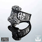Northern Viking Jewelry Rune Thor's Hammer ring NVJSO002-225