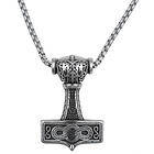 Northern Viking Jewelry NVJRS090 Eternity Knotwork Thor's Hammer halsband