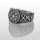 Northern Viking Jewelry Rune Vegvisir ring NVJ-H-SO011-220