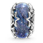 Pandora Galaxy Blue & Star Murano Sterling silver glittery blue glass berlock 790015C00