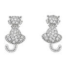 Silver Bar katt pave örhängen 15 mm 8322