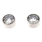 Silver Bar The bling stiftörhängen med zirkon 8 mm stål 8124