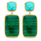 Ti Sento gold-plated malachite green silver örhängen 7876MA