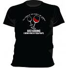 Dunken Wine in yoga pants T-shirt