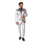 OppoSuits Shiny Silver Kostym 46