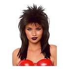 Deluxe Rock Star Svart Peruk One size