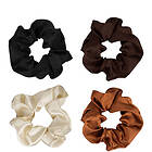 Brushworks Nude Satin Scrunchies (Pack of 4)