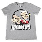 Hybris Popeye Man up! grå t-shirt barn (9-10 år)