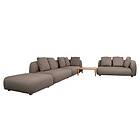 Cane-Line Capture corner sofa Taupe 2  2-sitsavslut HV, 2-sitsmodul, stool & bor