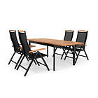 Selected Home Nice matgrupp Sort/svart i teak 4 stolar & bord 152-210 cm