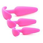 Premium BeHorny kvalitet silikon trippel butt plugs set rosa