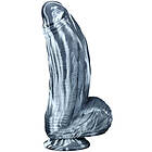 DICK Silicone Dildo Fat Black-White 25cm