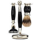 Truefitt & Hill Edwardian Mach3 Shaving Set Ebony Super Badger