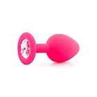 Medium Silicone Plug With Gem Pink