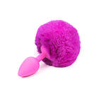 Purple Faux Fur Rabbit Tail With Silicone Plug S