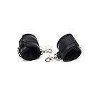 BIG Leather Handcuffs With Hoops Black